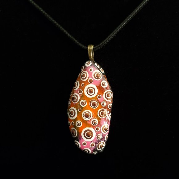 Hand Painted Dot Art Pendant - Picture 1 of 10